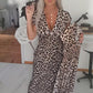 🔥Letzter Tag: 60% Rabatt! ⏰🐆Damenkleid mit V-Ausschnitt und Leopardenmuster🎁
